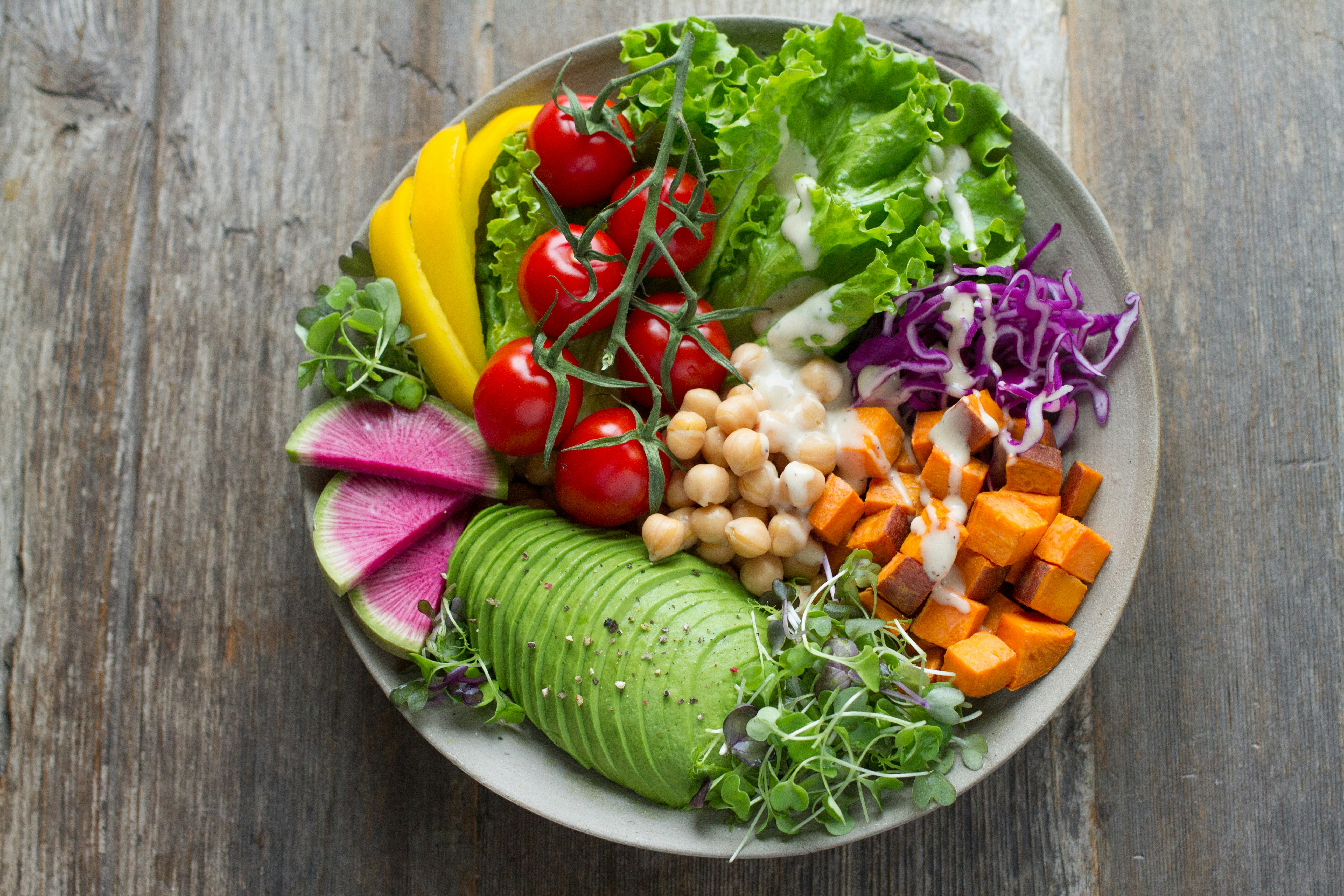 Colorful nourishing salad bowl